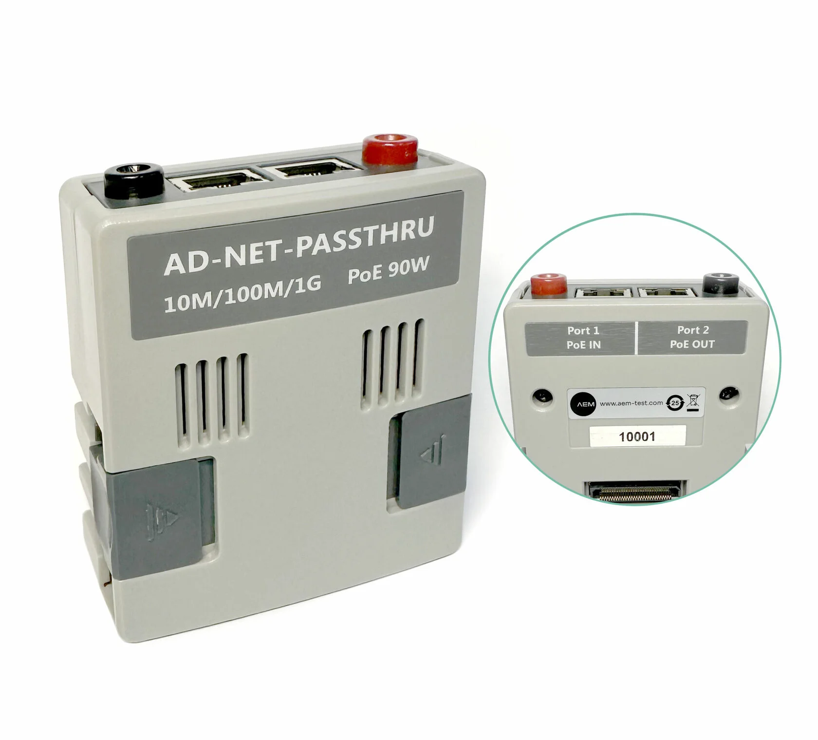 Адаптер AD-NET-PASSTHRU для in-line тестирования каналов с PoE
